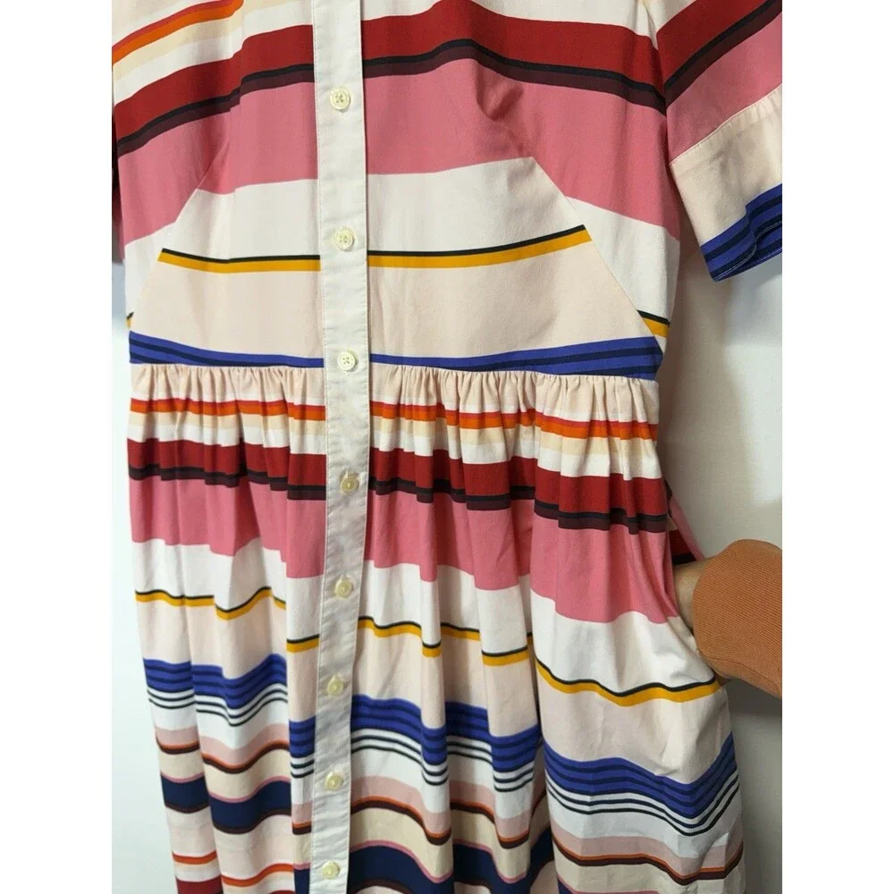 Kate Spade Women’s Colorful Short Sleeve Dress Striped. Cotton Multicolor Sz 6